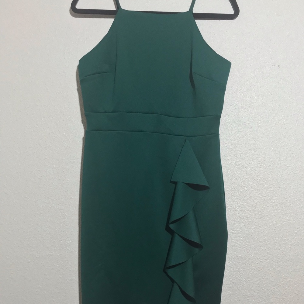 Green pencil dress